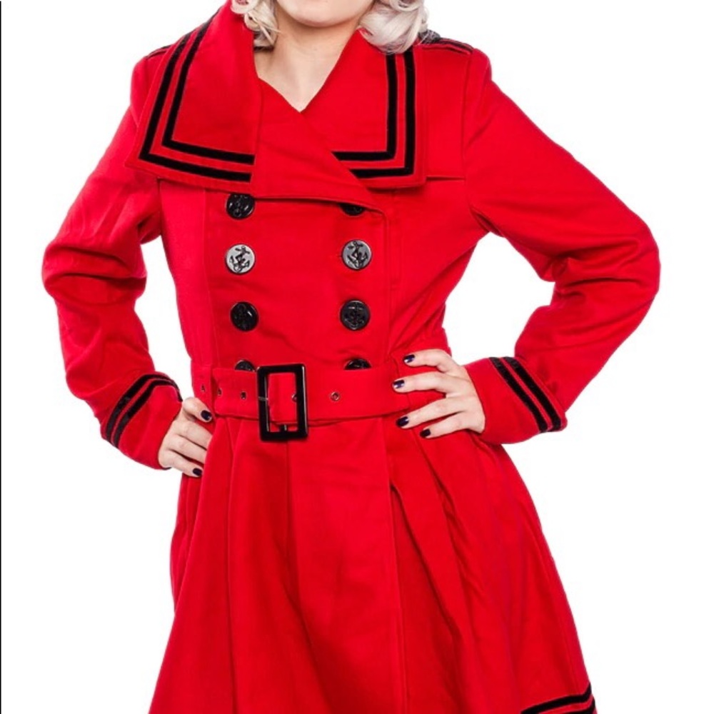 Red Hell bunny Millie Coat